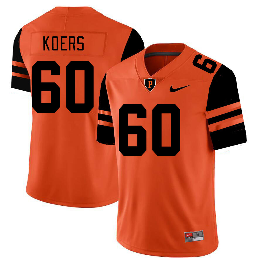 Men-Youth #60 Cooper Koers Princeton Tigers 2023 College Football Jerseys Stitched-Orange